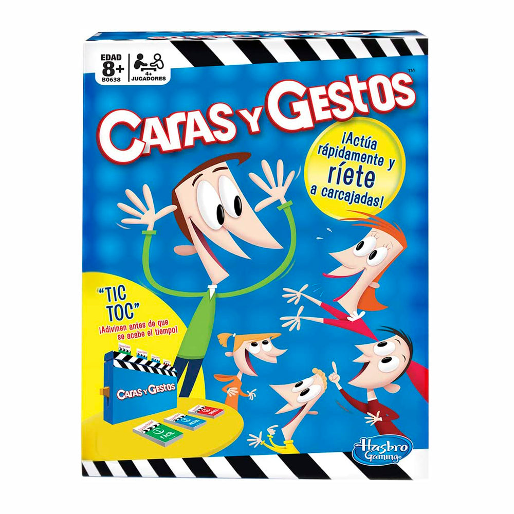 Juego de Mesa Caras y Gestos Hasbro – Edición Clásica con Tarjetas y Cronómetro