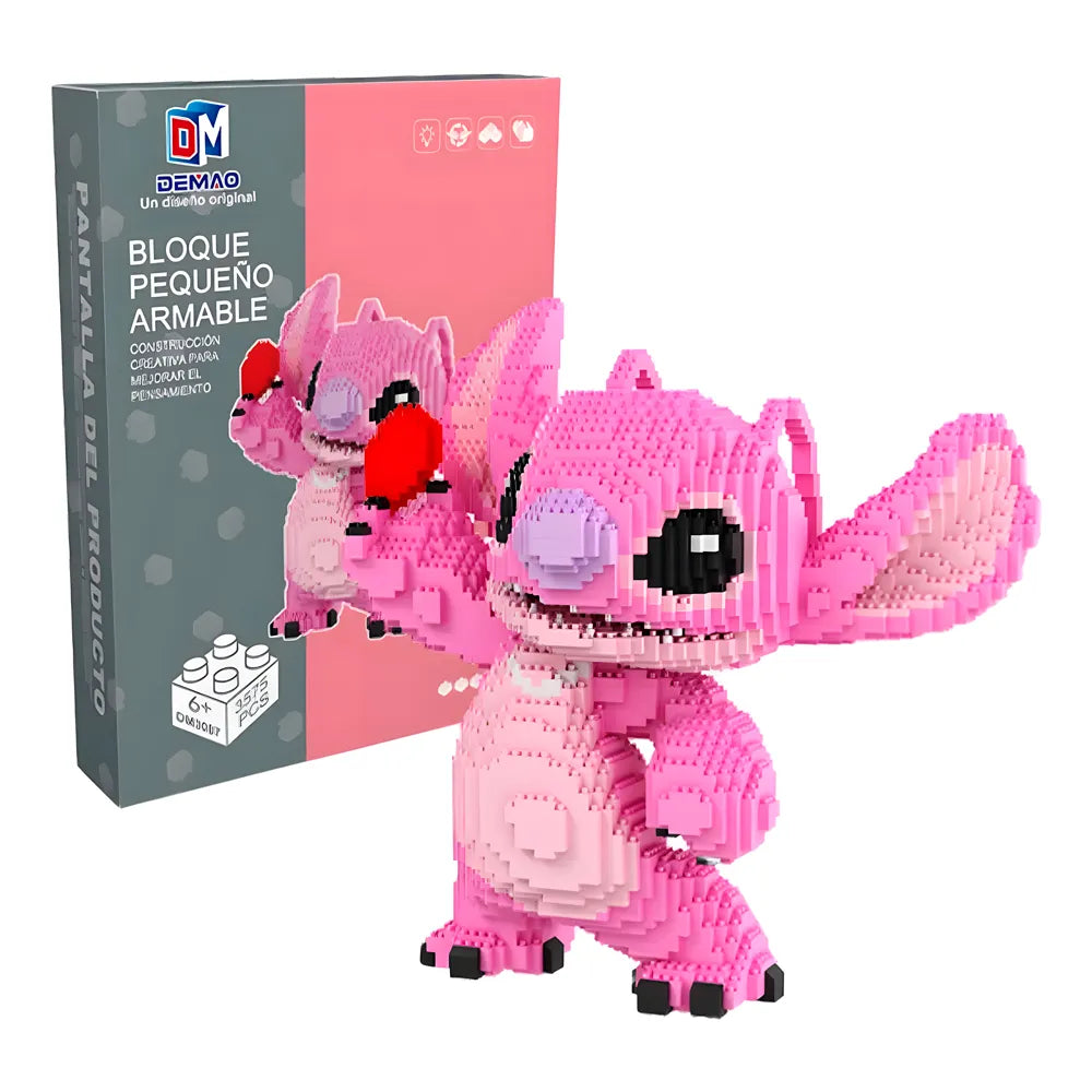 LEGO Stitch Rosa Armable 3575 Piezas – DEMAO | Figura de Bloques Coleccionable