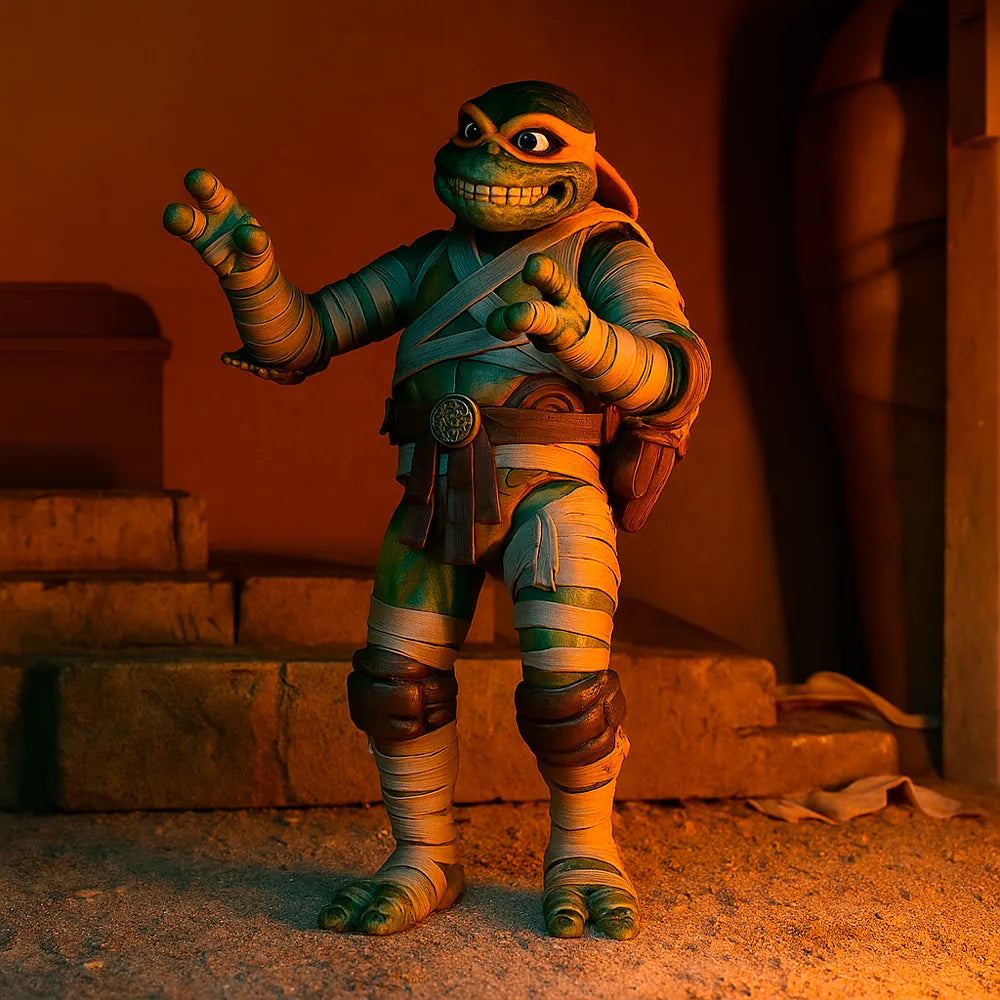 Michelangelo como La Momia – Figura de Acción Tortugas Ninja | NECA Monsters Line