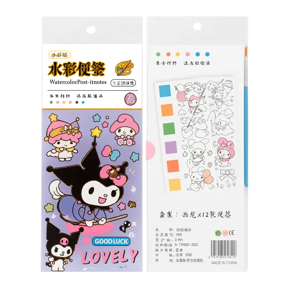 Block de Acuarelas con Ilustraciones Sanrio – Kuromi & My Melody