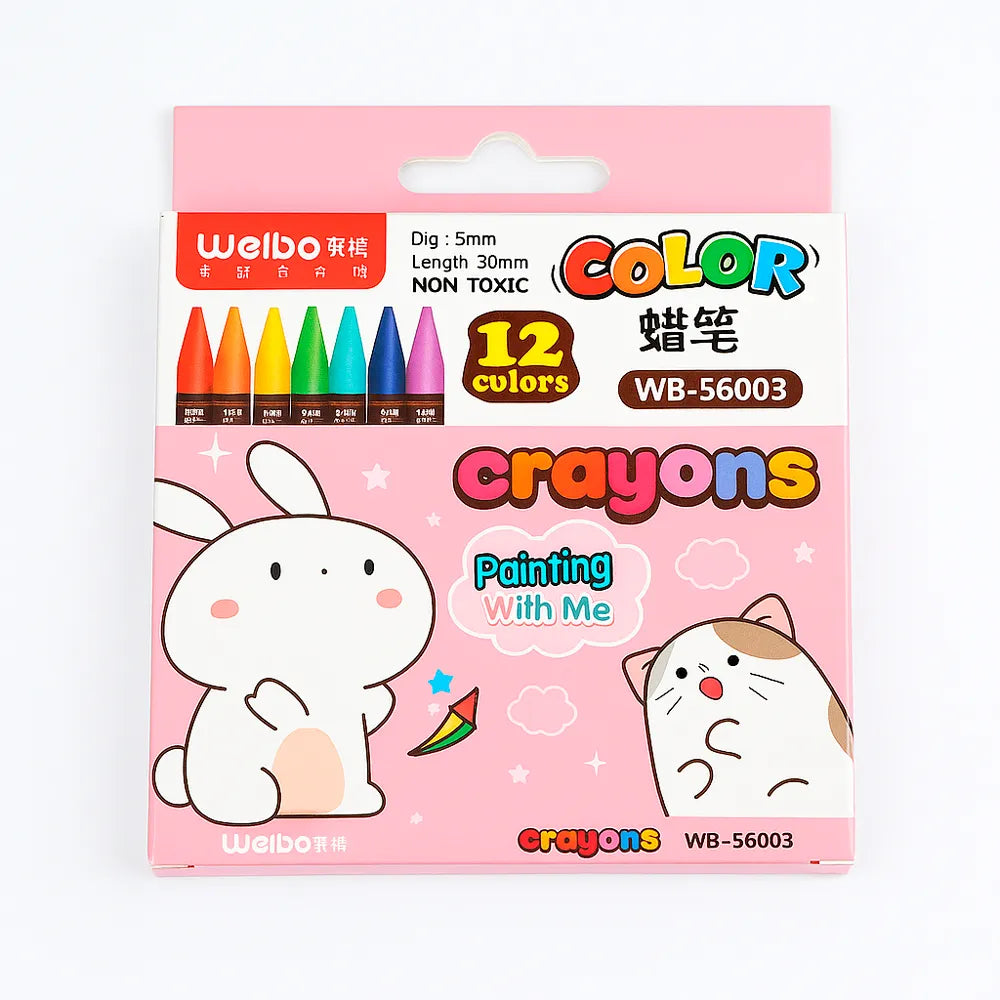 Crayones Weibo 12 Colores – Trazos Suaves y Creativos