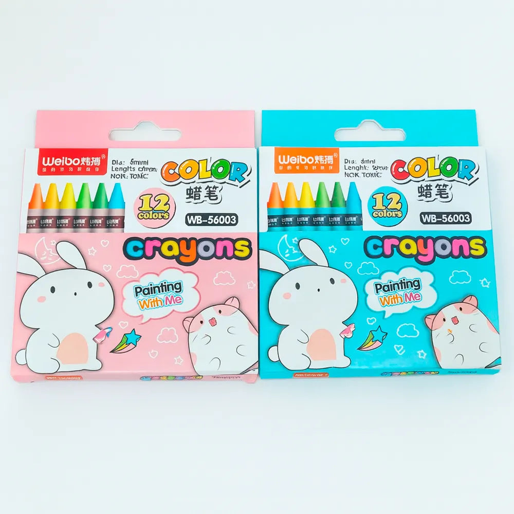 Crayones Weibo 12 Colores – Trazos Suaves y Creativos