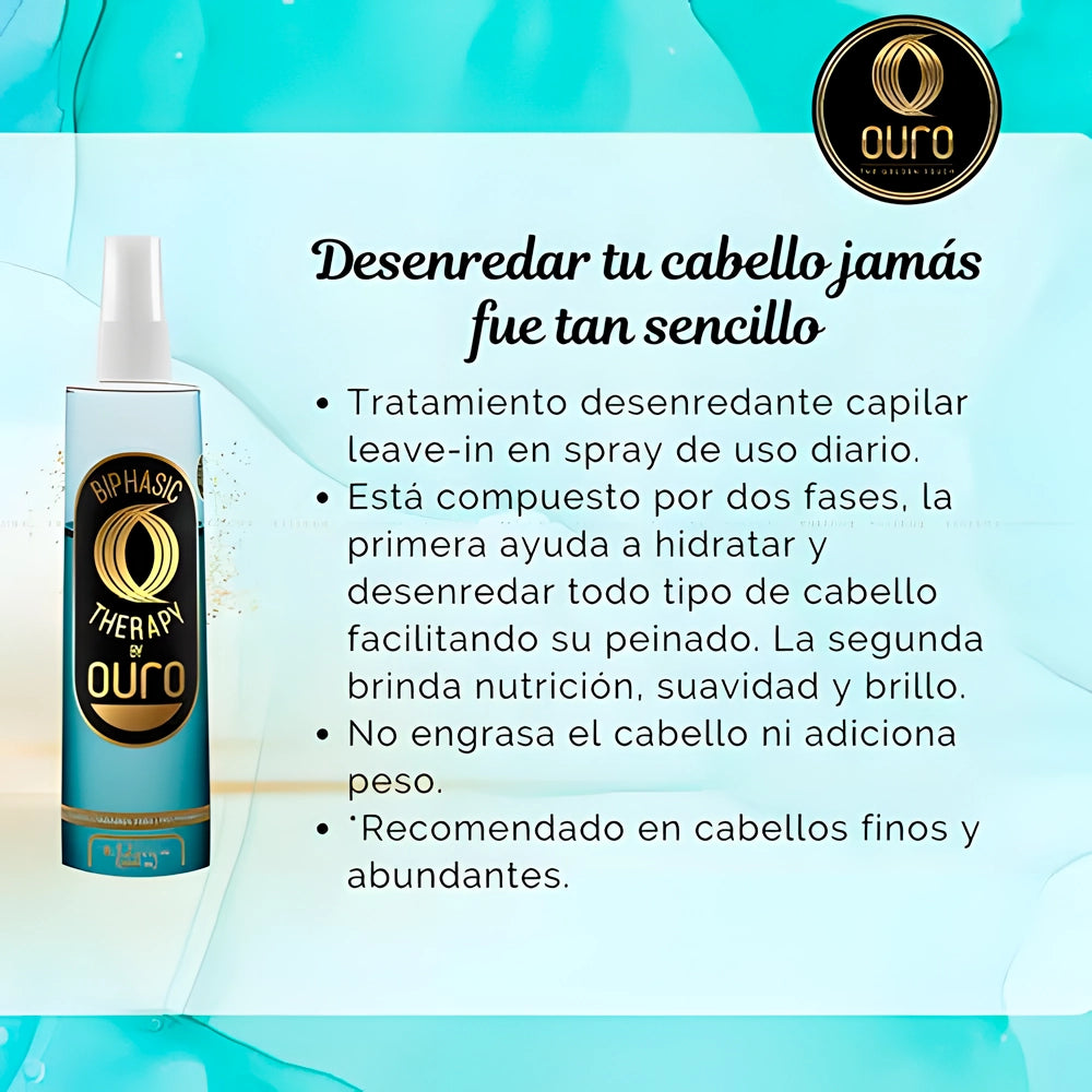 Bifásico Capilar Ouro – Spray Desenredante Nutritivo 240 ml