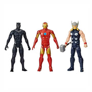 Marvel Avengers Titan Hero Series – Set de Figuras Black Panther, Iron Man y Thor