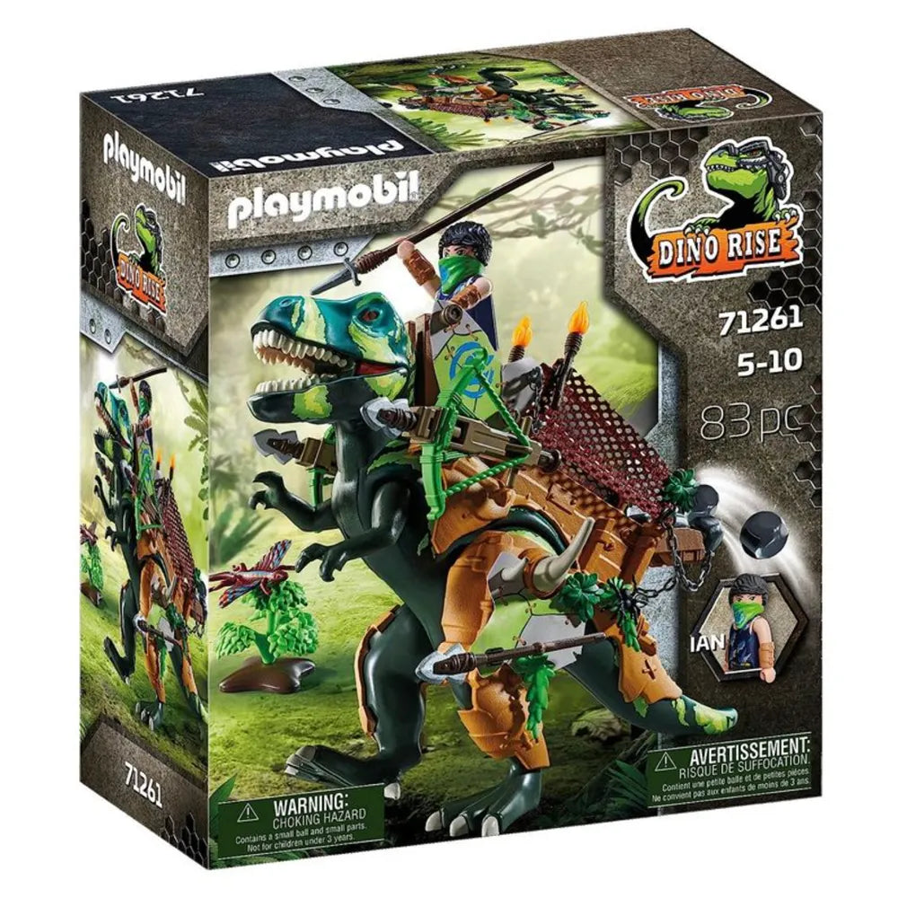Playmobil Dino Rise 70925 – Aventura con Dinosaurio Blindado y Accesorios