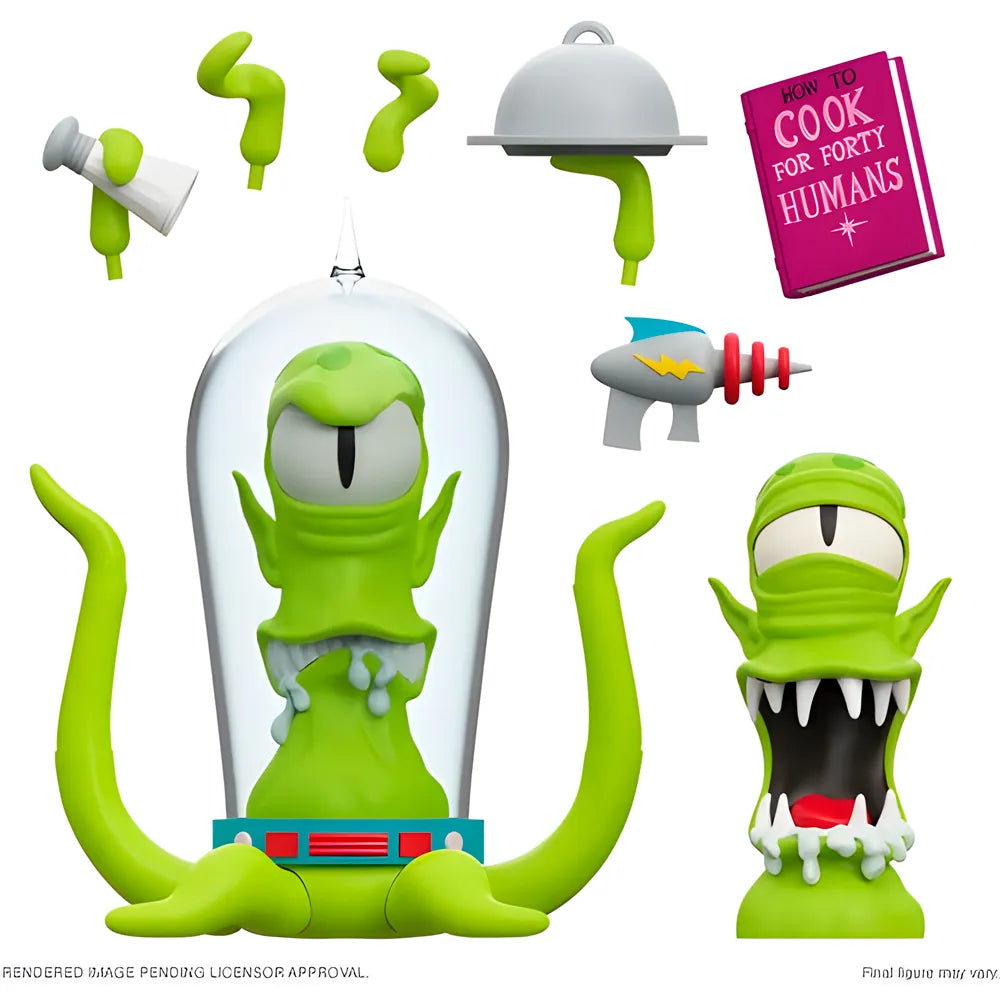 Super7 The Simpsons – Kodos Alien con Libro de Recetas y Plato Alienígena